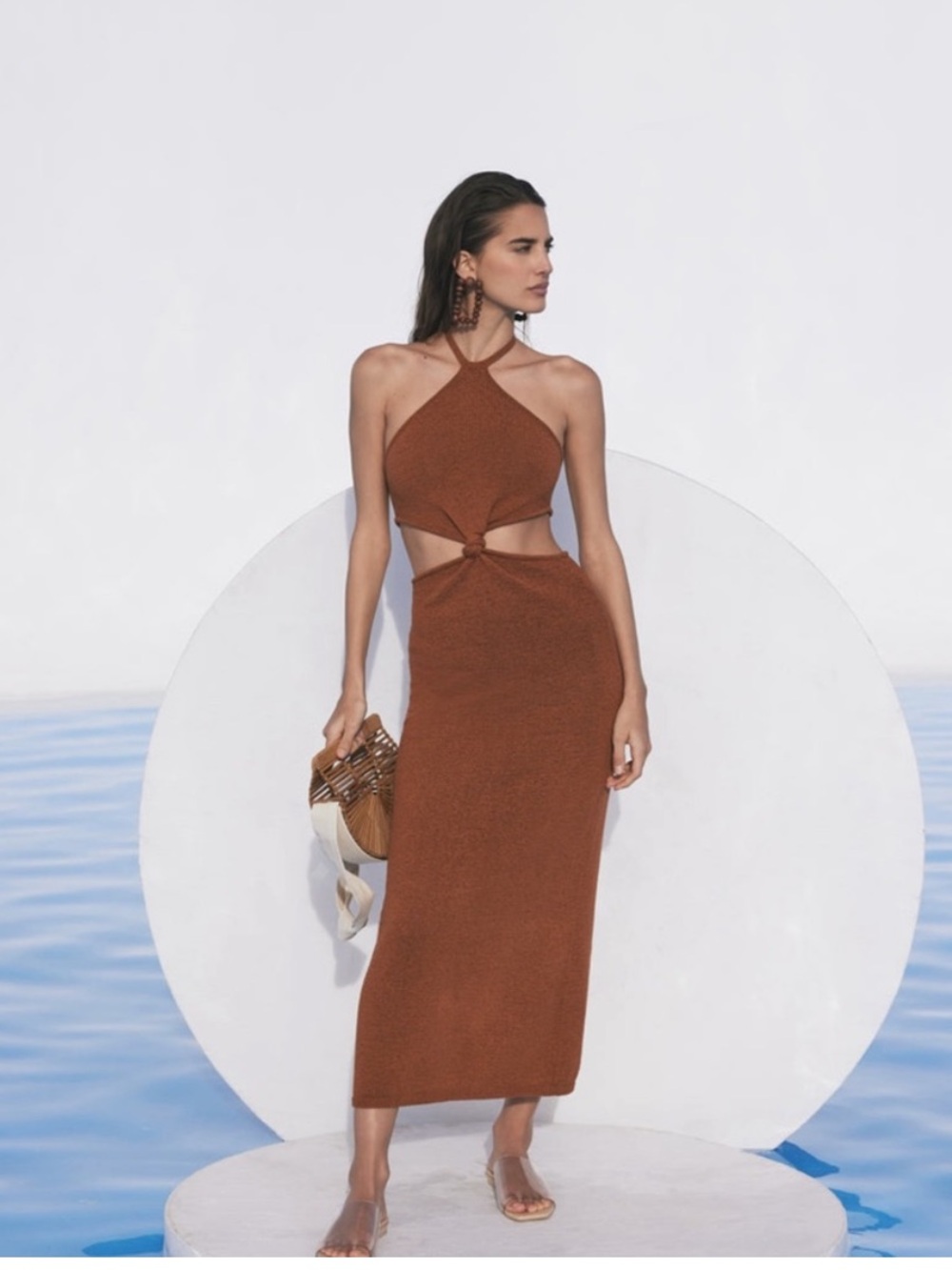 Cult Gaia Cameron midi dress Knit Cutout Size L - Picture 1 of 12